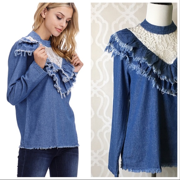 Sweetheart Denim Boho Top - Picture 7 of 8